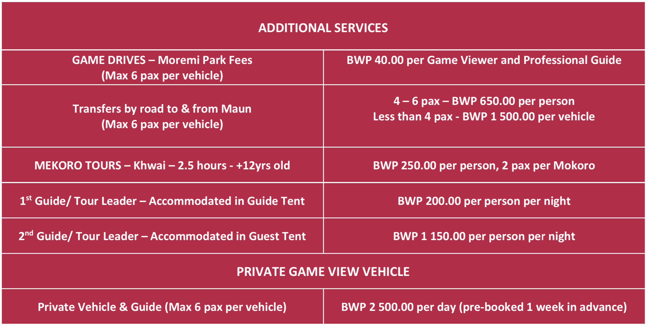 Special Rates